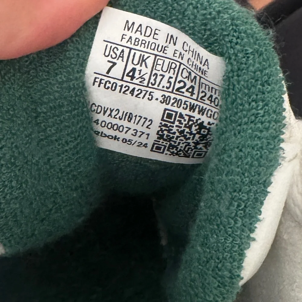 Reebok platform off white cream  green sneakers 7 - Picture 6 of 6